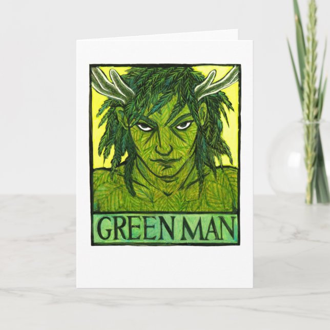 Green Man Greeting Card (Front)