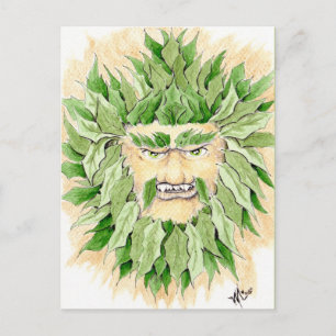 green man greetings postcard
