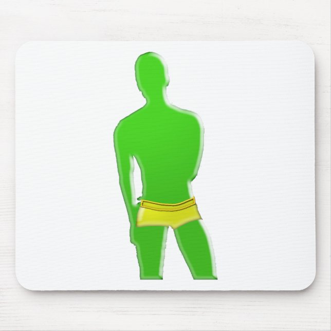 Green Man in Yellow Underwear Mouse Pad (Front)