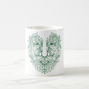 Green Man Leaves Face Coffee Mug
