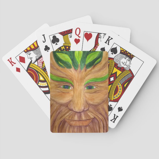 Green Man Playing Cards (Back)