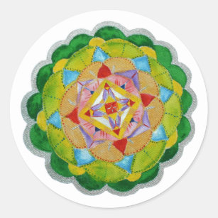 Green  Mandala Art  Sticker