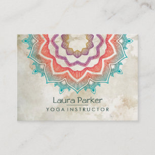 Green Mandala Art Yoga Instructor Holistic Business Card