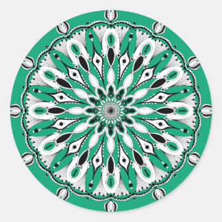 Green Mandala (Design 2) Stickers