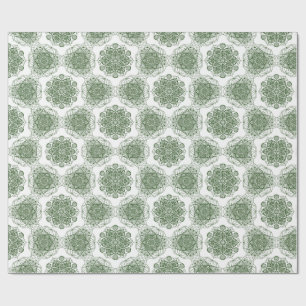 Green Mandala Floral Wrapping Paper