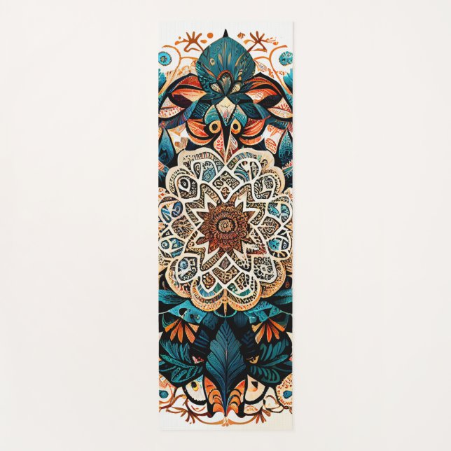 Green Mandala Harmony Yoga Mat (One Side) (Front)