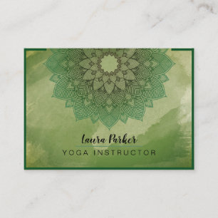 Green Mandala Lotus Meditation Holistic Yoga Business Card