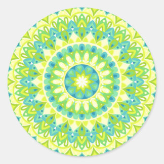 Green Mandala Nature Inspired Boho Vibrant Decal Classic Round Sticker