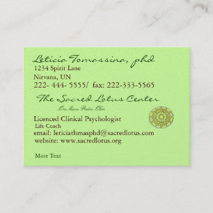 Green Mandala New Age Professional Profile Card