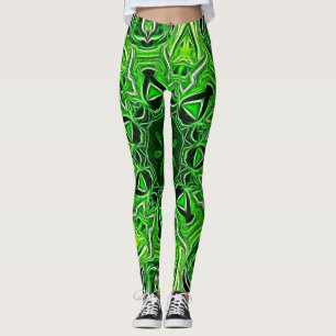 Green Mandala Pattern Leggings