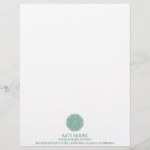 Green Mandala Yoga Custom Letterhead