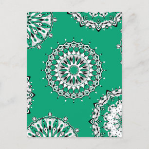 Green Mandalas 1 Postcard