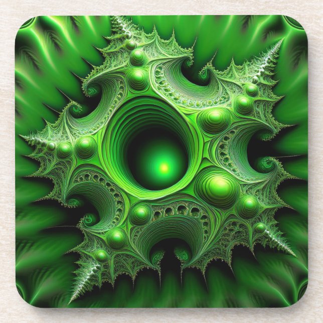 Green Mandelbrot Portal Coaster (Front)