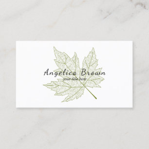 Green Maple Leaf Business Card