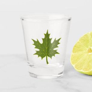 Green Maple Leaf Shot Glass