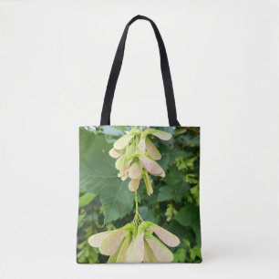 Green Maple Seed Botanical Tote Bag