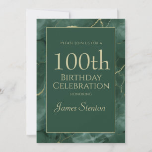 Green Marble 1000th Birthday Invitation