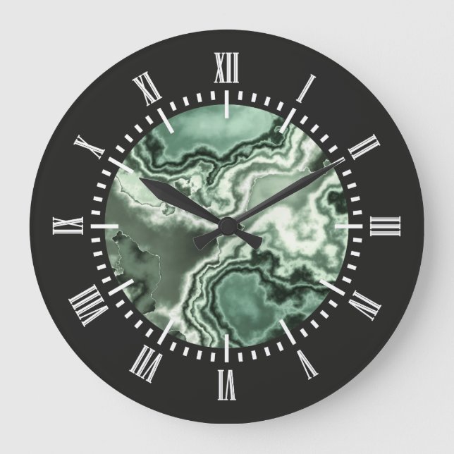 Green Marble 2 Large Clock (Front)