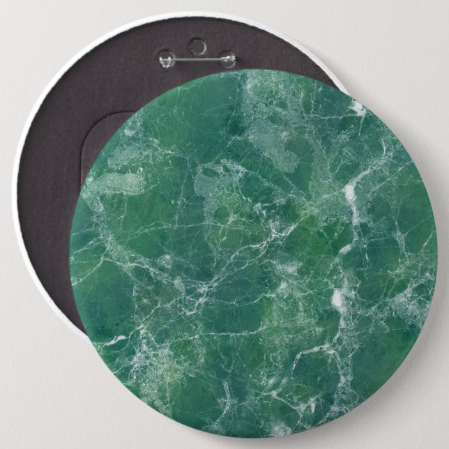 Green marble 6 cm round badge (Front & Back)