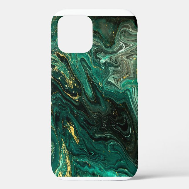 Green Marble: Abstract Agate Ripple. Case-Mate iPhone Case (Back)