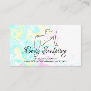 Green Marble Body sculpting contouring spa woman Business Card