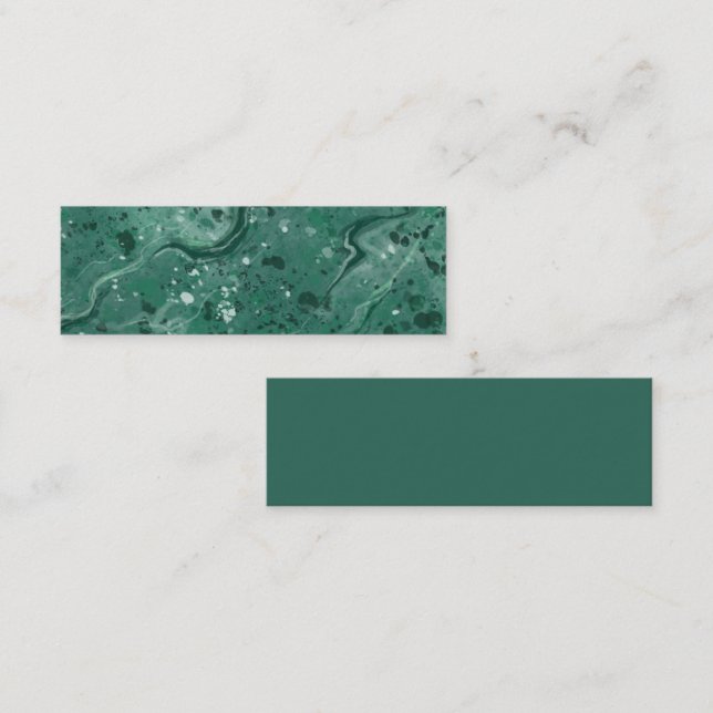 Green Marble Bookmarks  Mini Business Card (Front/Back)