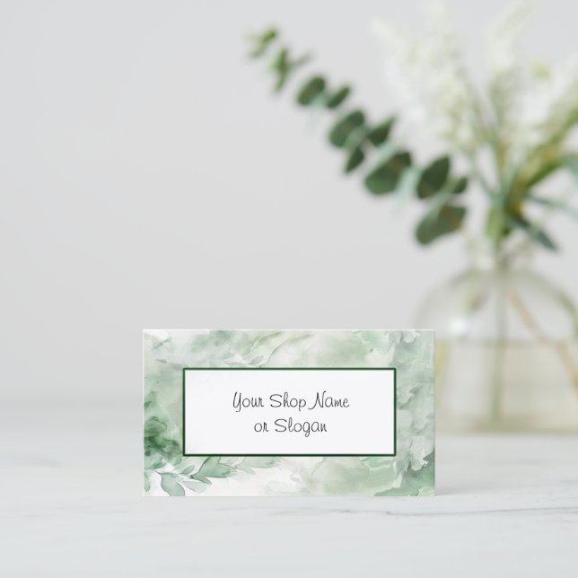 Green Marble Business Card (Standing Front)