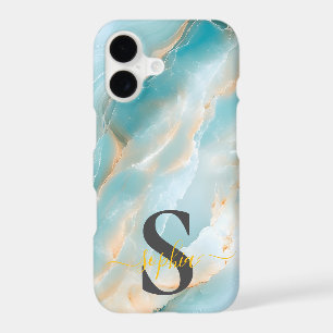 green marble chic gold glitter monogram
