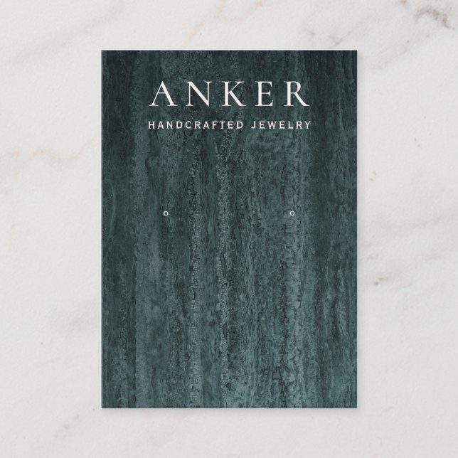 Green Marble Earring Jewellery Display Business Card (Front)