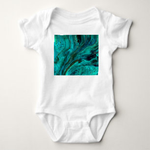 Green Marble & Gold: Luxurious Texture Baby Bodysuit