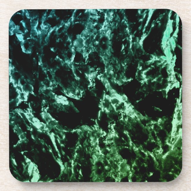 Green Marble on Black Coaster (Front)