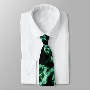 Green Marble on Black Tie