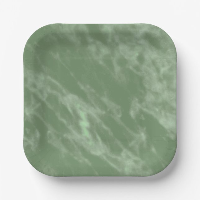 Green Marble Paper Plate (Front)
