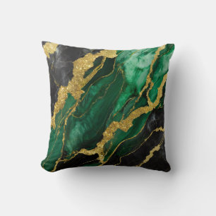 Green Marble Pattern with Gold Cushion