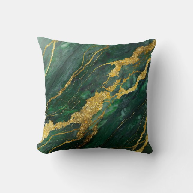 Green Marble Pattern with Gold Cushion (Front)