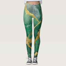 Green Marble Pattern with Gold