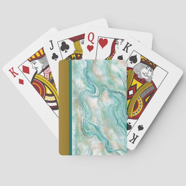 Green Marble Playing Cards Gift (Back)