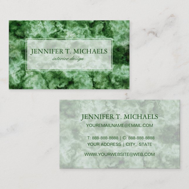 Green Marble Texture Business Card (Front/Back)