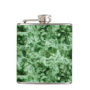 Green Marble Texture Hip Flask