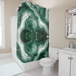 Green marble texture Shower Curtain