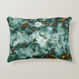 Green Marble Texture With Veins Decorative Cushion