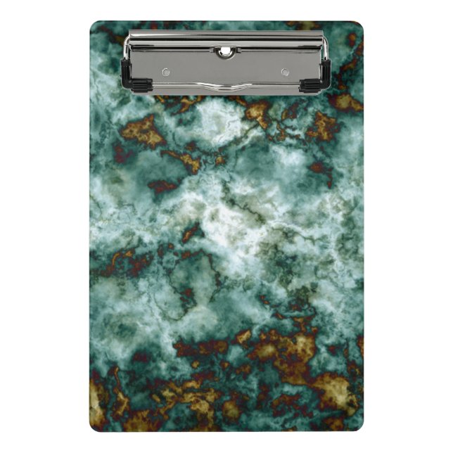 Green Marble Texture With Veins Mini Clipboard (Front)