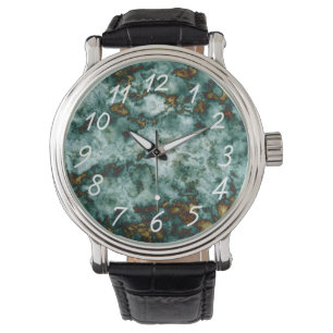 Green Marble Texture With Veins Watch