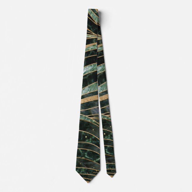 Green marble Wavy Pattern Tie (Front)