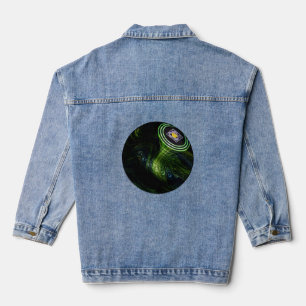 Green Marbled Lawn Bowl, Denim Jacket