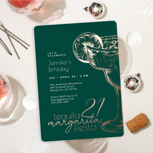 Green Margarita Fiesta 21st Birthday Party Gold (Creator Uploaded)