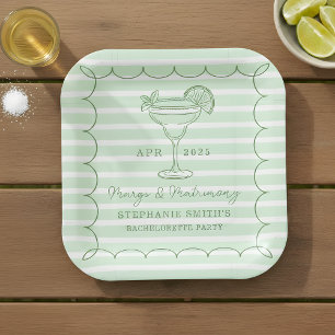 Green Margs and Matrimony Bachelorette Party  Paper Plate