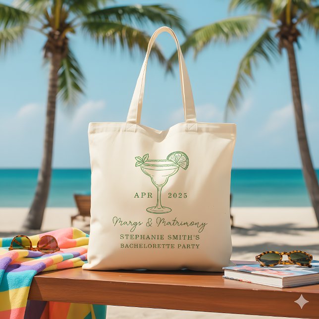 Green Margs and Matrimony Bachelorette Party  Tote Bag (Creator Uploaded)