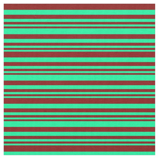 Green & Maroon Lines Fabric (Close Up)