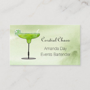 Green Martini Glass with Fruit Business Card